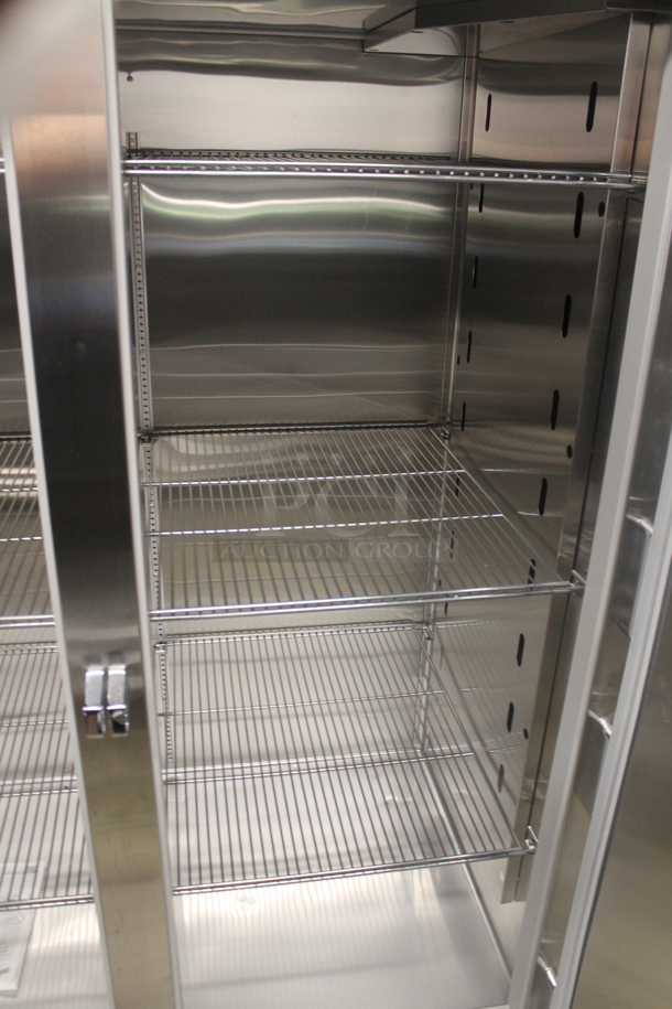 BRAND NEW! 2022 True STR2F-2S-HC Commercial Stainless Steel 2 Door Reach-In Freezer With Steel Shelves On Commercial Casters. 115V, 1 Phase. Tested and Working! - Image 5 of 6