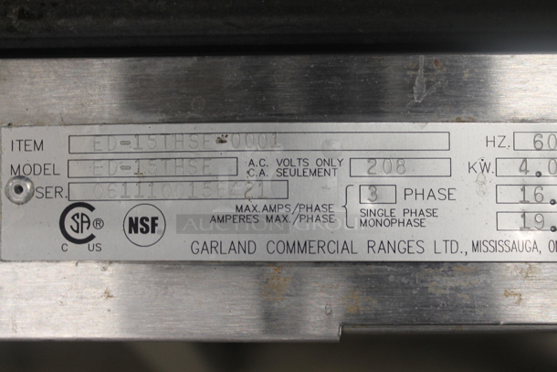 Garland ED-15THSE Commercial Stainless Steel 2 Solid Burner Electric Hot Plates On Equipment Stand. 208V, 3 Phase.  - Image 5 of 6