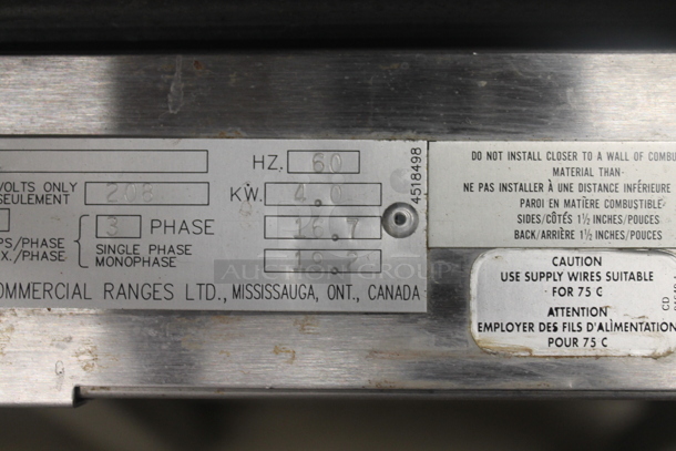 Garland ED-15THSE Commercial Stainless Steel 2 Solid Burner Electric Hot Plates On Equipment Stand. 208V, 3 Phase.  - Image 6 of 6