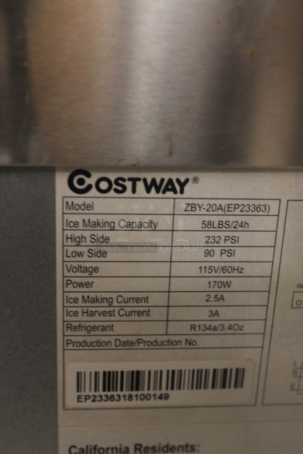 Costway ZBY-20A (EP23363) White Freestanding Ice Maker With 58lb Capacity. 115V.  - Image 5 of 5