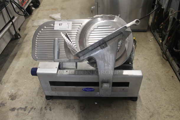 Globe Chefmate Commercial Stainless Steel Electric Countertop Meat/Cheese Slicer. Tested and Powers On But Parts Do Not Move - Image 1 of 4