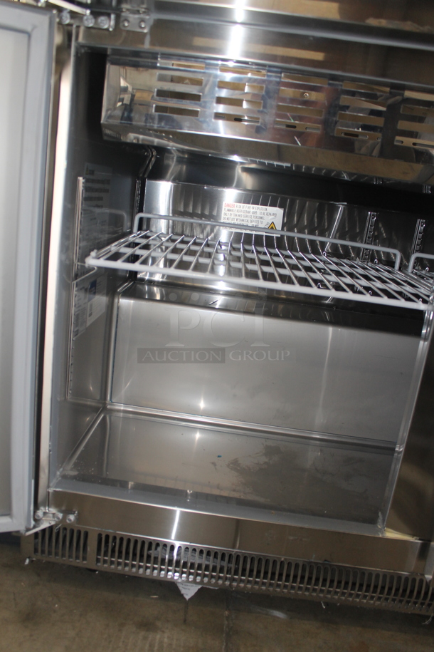 BRAND NEW SCRATCH AND DENT! Avantco 178SSCFT72HC Commercial Stainless Steel Refrigerated Salad Bar/Cold Food Table On Commercial Casters. 115V. Tested and Working!
 - Image 6 of 12