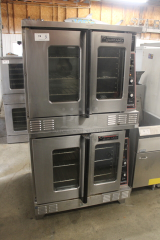 2 Garland Master 200 Commercial Stainless Steel Double Stack Natural Gas Convection Ovens With Steel Racks. 2 Times Your Bid! 