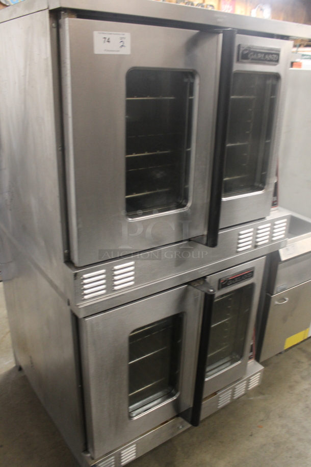 2 Garland Master 200 Commercial Stainless Steel Double Stack Natural Gas Convection Ovens With Steel Racks. 2 Times Your Bid!  - Image 2 of 8