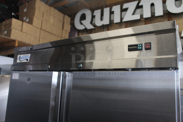 BRAND NEW SCRATCH AND DENT! Avantco 178SS2FHC Commercial Stainless Steel Two Door Reach-In Freezer On Commercial Casters. 115V. Tested and Working! - Image 4 of 11