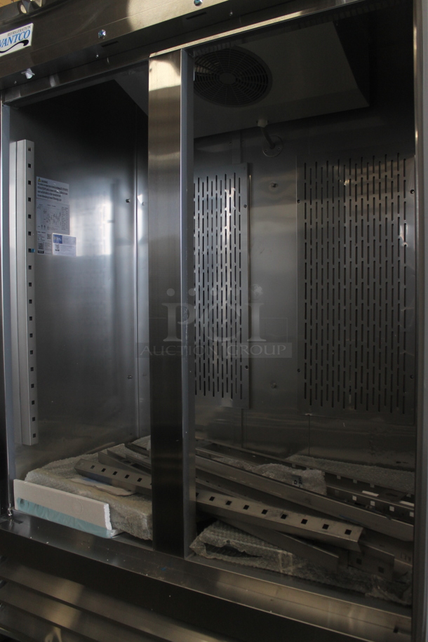 BRAND NEW SCRATCH AND DENT! Avantco 178SS2FHC Commercial Stainless Steel Two Door Reach-In Freezer On Commercial Casters. 115V. Tested and Working! - Image 6 of 11