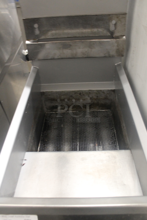 Pitco Frialator Commercial Stainless Steel Natural Gas Powered Floor Fryer On Galvanized Legs. - Image 3 of 6