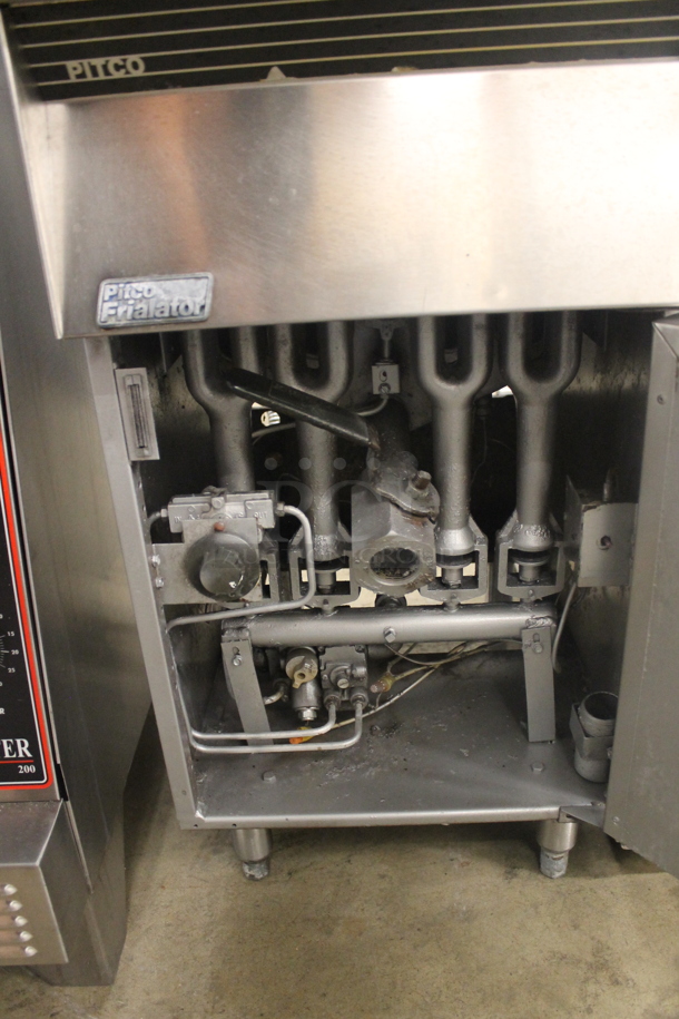 Pitco Frialator Commercial Stainless Steel Natural Gas Powered Floor Fryer On Galvanized Legs. - Image 4 of 6