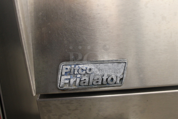 Pitco Frialator Commercial Stainless Steel Natural Gas Powered Floor Fryer On Galvanized Legs. - Image 6 of 6
