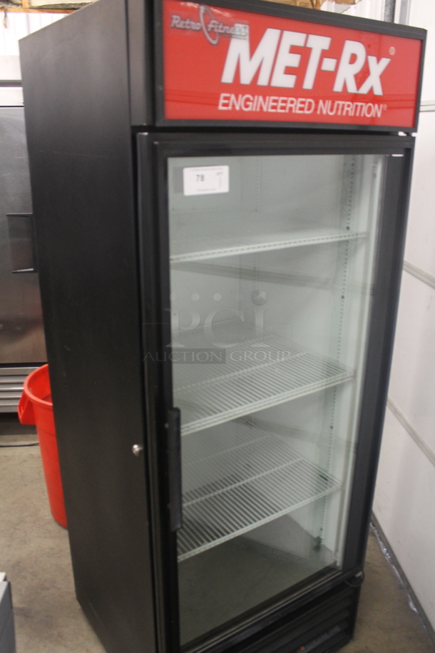 True GDM-26 Commercial Single Glass Door Black Merchandiser Cooler With Polycoated Shelves. 115V, 1 Phase. Tested and Powers On But Does Not Get Cold - Image 2 of 4