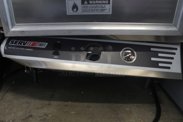 BRAND NEW SCRATCH AND DENT! 2023 ServIt 423CH1UFISD Commercial Stainless Steel Insulated Holding Cabinet With Solid Dutch Doors On Commercial Casters. 120V. Tested and Working!
 - Image 6 of 12