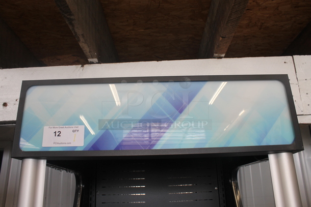 BRAND NEW SCRATCH AND DENT! Avantco 189BVAC28HC Commercial Black Vertical Open Air Merchandiser Cooler. Outside Glass Pane Is Broken, See Picture. 110-120V. Tested and Working! - Image 2 of 12