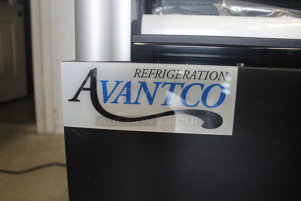 BRAND NEW SCRATCH AND DENT! Avantco 189BVAC28HC Commercial Black Vertical Open Air Merchandiser Cooler. Outside Glass Pane Is Broken, See Picture. 110-120V. Tested and Working! - Image 9 of 12
