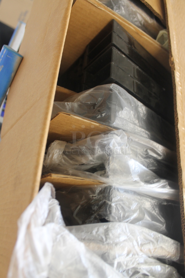 ALL ONE MONEY! Lot of Booster Seats, Ice Scoopers, Glass Carafes, Box of Plastic Handwoven Round Baskets, Drink Pitcher, Round Steel Plates, Creamer Servers With Lids, Hand Sanitizer, Box of Anti-Bacterial, Drinking Glasses, Toilet Tissue Dispenser, Menu Board, Baking Sheets AND MORE! Does Not Include Metro Shelf. - Image 2 of 12