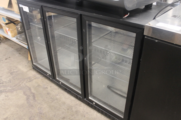 BRAND NEW SCRATCH AND DENT! KoolMore BC-3DSW-BK Commercial Black 3 Glass Sliding Door Counter Height Back Bar Cooler With Polycoated Shelves. 115V. Tested and Working! - Image 3 of 9
