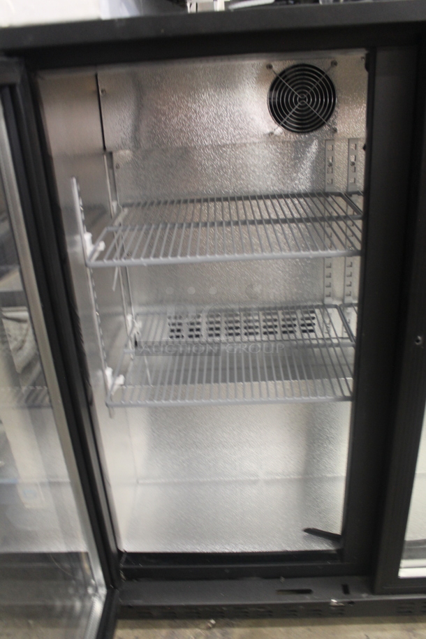 BRAND NEW SCRATCH AND DENT! KoolMore BC-3DSW-BK Commercial Black 3 Glass Sliding Door Counter Height Back Bar Cooler With Polycoated Shelves. 115V. Tested and Working! - Image 4 of 9