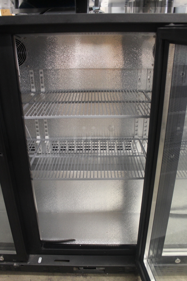 BRAND NEW SCRATCH AND DENT! KoolMore BC-3DSW-BK Commercial Black 3 Glass Sliding Door Counter Height Back Bar Cooler With Polycoated Shelves. 115V. Tested and Working! - Image 5 of 9