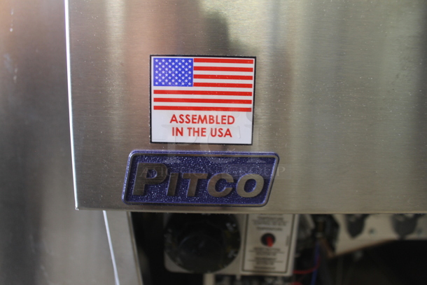 BRAND NEW SCRATCH AND DENT! 2022 Pitco SG18 Commercial Stainless Steel Natural Gas Fryer With 2 Fryer Baskets And Galvanized Legs. 140,000 BTU.   - Image 8 of 12