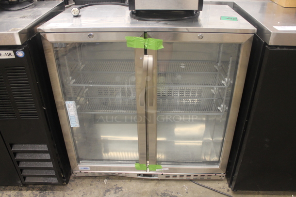 BRAND NEW SCRATCH AND DENT! KoolMore BC-2DSW-SS Commercial Stainless Steel 2-Glass Door Counter Height Back Bar Cooler with LED Lighting. 115V. Tested and Working! - Image 1 of 7