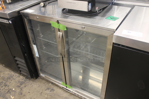 BRAND NEW SCRATCH AND DENT! KoolMore BC-2DSW-SS Commercial Stainless Steel 2-Glass Door Counter Height Back Bar Cooler with LED Lighting. 115V. Tested and Working! - Image 3 of 7