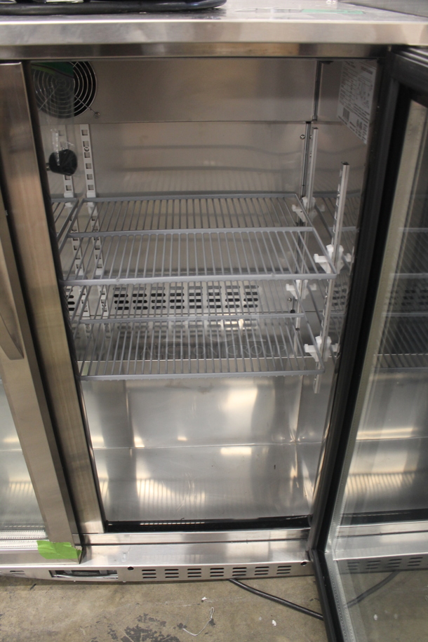 BRAND NEW SCRATCH AND DENT! KoolMore BC-2DSW-SS Commercial Stainless Steel 2-Glass Door Counter Height Back Bar Cooler with LED Lighting. 115V. Tested and Working! - Image 5 of 7