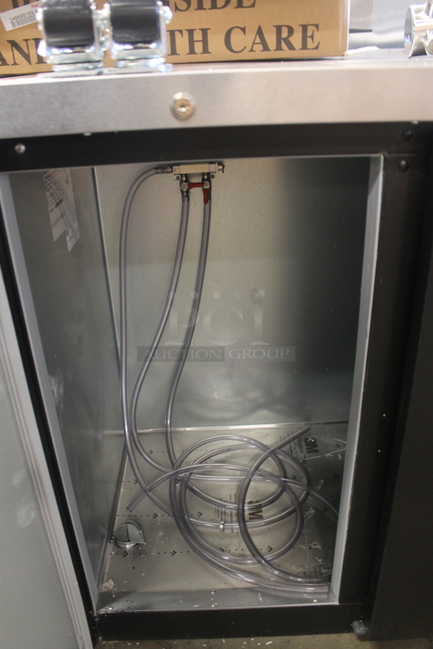 BRAND NEW SCRATCH AND DENT! Beverage-Air DD48HC-1-B Commercial Black Kegerator Beer Dispenser With 2 Keg Capacity, 2 Stainless Steel Taps And Commercial Casters.  115V, 1 Phase. Tested and Working! - Image 6 of 9