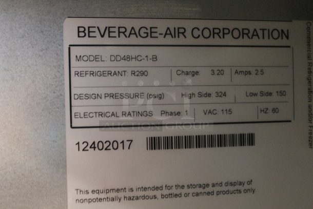 BRAND NEW SCRATCH AND DENT! Beverage-Air DD48HC-1-B Commercial Black Kegerator Beer Dispenser With 2 Keg Capacity, 2 Stainless Steel Taps And Commercial Casters.  115V, 1 Phase. Tested and Working! - Image 8 of 9