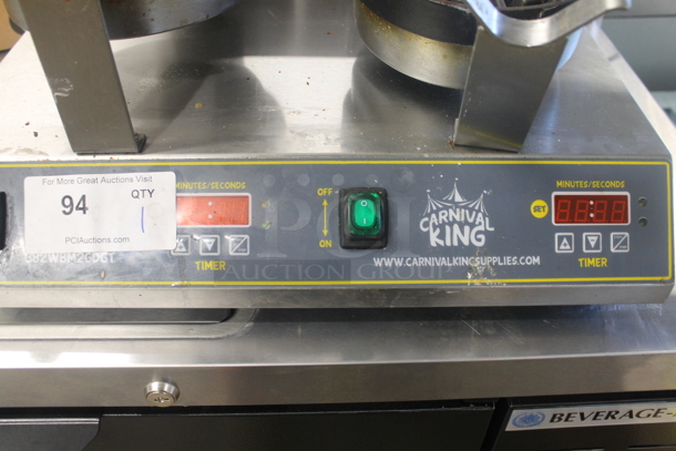 Carnival King 382WBM26DGT Commercial Stainless Steel Countertop Double Belgian Waffle Maker. 120V. Tested and Working! - Image 6 of 7