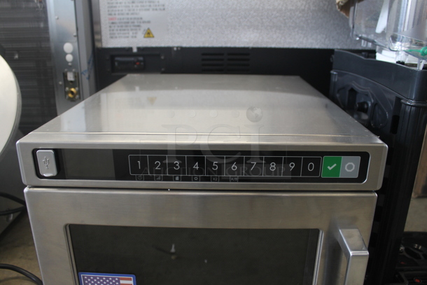 BRAND NEW SCRATCH AND DENT! 2022 Amana HDC212 Commercial Stainless Steel Electric Countertop Microwave With Touchpad. 208/240V.  - Image 3 of 9