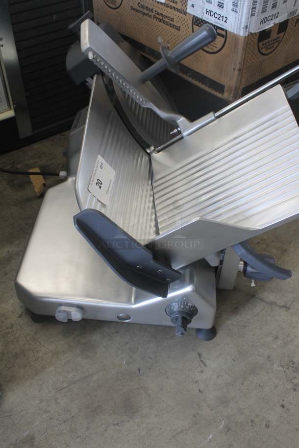 BRAND NEW SCRATCH AND DENT! 2022 Centerline EDGE14-11 Commercial Stainless Steel Electric Countertop Manual Meat Slicer On Rubber Feet. 115V, 1 Phase. Tested and Working! - Image 6 of 10