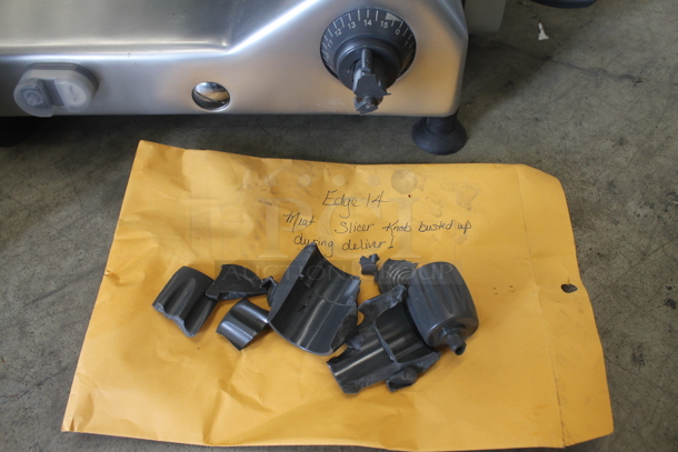 BRAND NEW SCRATCH AND DENT! 2022 Centerline EDGE14-11 Commercial Stainless Steel Electric Countertop Manual Meat Slicer On Rubber Feet. 115V, 1 Phase. Tested and Working! - Image 9 of 10