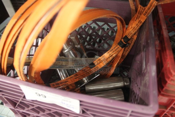 ALL ONE MONEY! Lot of Commercial Casters, Bin Of Legs, Band Saw Blades And Green Hose.  - Image 2 of 4