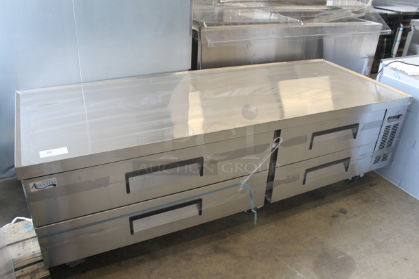 BRAND NEW SCRATCH AND DENT! Avantco 178CBE84HC Commercial Stainless Steel 4 Drawer Refrigerated Chef Base On Commercial Casters. 115V. Tested and Powers On But Does Not Get Cold - Image 1 of 8