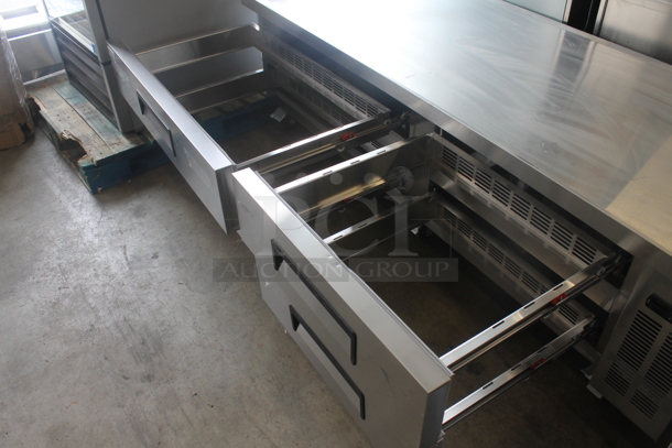 BRAND NEW SCRATCH AND DENT! Avantco 178CBE84HC Commercial Stainless Steel 4 Drawer Refrigerated Chef Base On Commercial Casters. 115V. Tested and Powers On But Does Not Get Cold - Image 5 of 8