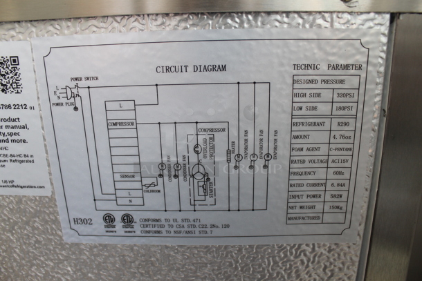 BRAND NEW SCRATCH AND DENT! Avantco 178CBE84HC Commercial Stainless Steel 4 Drawer Refrigerated Chef Base On Commercial Casters. 115V. Tested and Powers On But Does Not Get Cold - Image 7 of 8