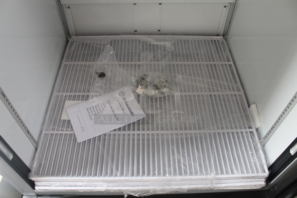 BRAND NEW SCRATCH AND DENT! 2022 Hoshizaki RM-28-HC Commercial White Single Glass Door Merchandiser Cooler With Polycoated Shelves.  115V, 1 Phase. Tested and Working! - Image 9 of 10