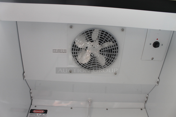 BRAND NEW SCRATCH AND DENT! 2022 Hoshizaki RM-28-HC Commercial White Single Glass Door Merchandiser Cooler With Polycoated Shelves.  115V, 1 Phase. Tested and Working! - Image 10 of 10