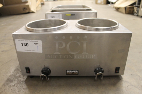 Server Twin FS Commercial Stainless Steel Countertop Topping Warmer. Base Only. 120V. Tested and Working!