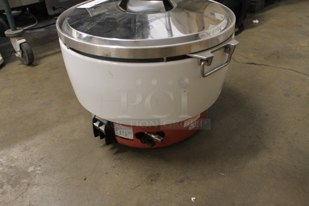 Kashiwa White/Orange Propane Gas Powered Rice Cooker With Lid. - Image 3 of 7