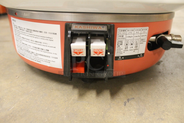 Kashiwa White/Orange Propane Gas Powered Rice Cooker With Lid. - Image 4 of 7