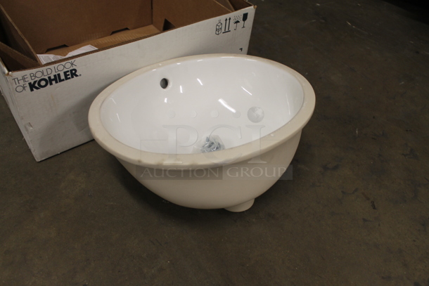 Kohler 2209 White Undermount Bathroom Sink With Box And Hardware - Image 2 of 6