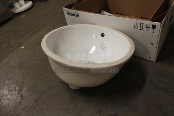 Kohler 2209 White Undermount Bathroom Sink With Box And Hardware - Image 3 of 6