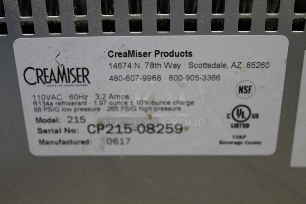2017 Creamiser 215 Black Countertop Bulk Creaming Dispenser With 2 Flavor Options. 110V. Tested and Powers On But Does Not Get Cold - Image 6 of 6
