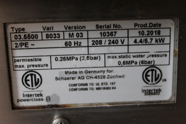 2018 Schaerer M03 Commercial Stainless Steel Countertop Espresso Machine With 2 Hoppers. 208/240V.  - Image 7 of 7