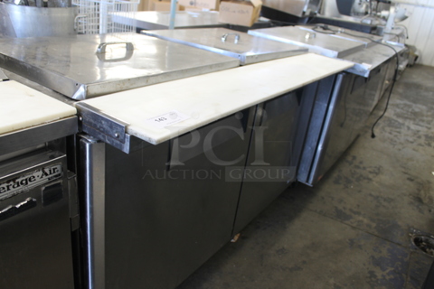 Turbo Air MST-60-24 Commercial Stainless Steel Sandwich/Salad Prep Table With 2 Door Refrigerated Base On Commercial Casters. 115V. Tested and Working!