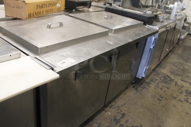 Turbo Air MST-60-24 Commercial Stainless Steel Sandwich/Salad Prep Table With 2 Door Refrigerated Base. 115V. Tested and Working! - Image 1 of 7