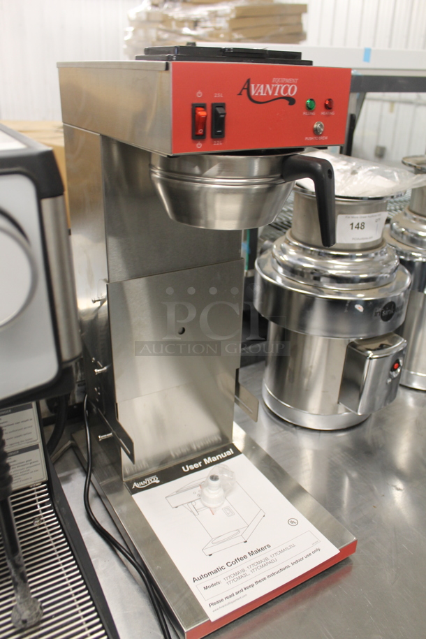 BRAND NEW SCRATCH AND DENT! Avantco RUS000P3 Commercial Stainless Steel Countertop Automatic Airpot Coffee Maker With Adjustable Shelf. 120V.  - Image 2 of 5