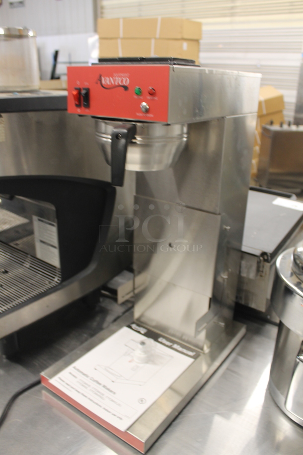 BRAND NEW SCRATCH AND DENT! Avantco RUS000P3 Commercial Stainless Steel Countertop Automatic Airpot Coffee Maker With Adjustable Shelf. 120V.  - Image 3 of 5