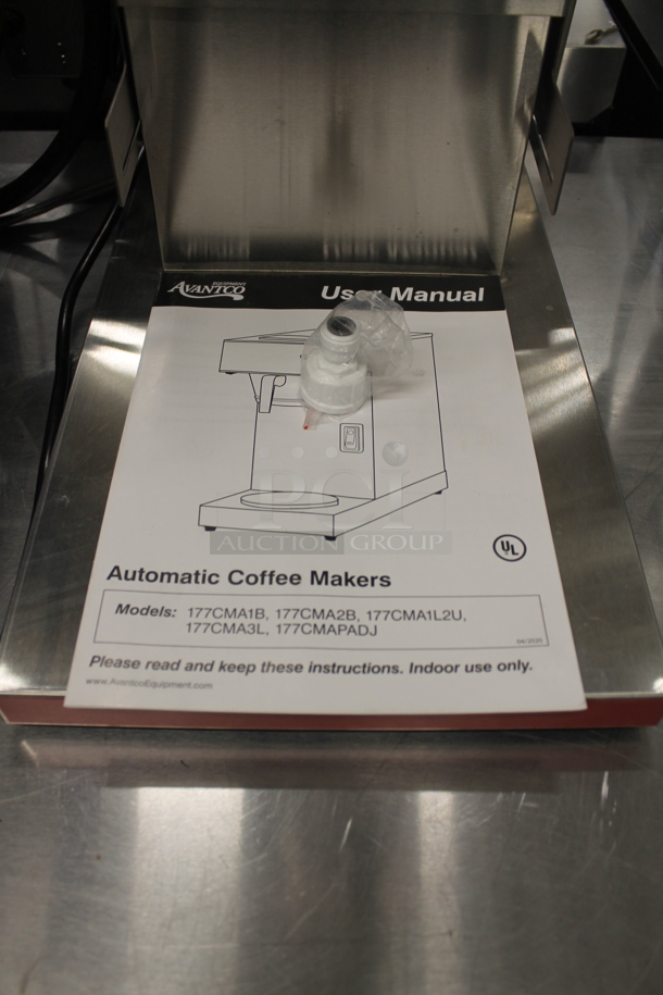 BRAND NEW SCRATCH AND DENT! Avantco RUS000P3 Commercial Stainless Steel Countertop Automatic Airpot Coffee Maker With Adjustable Shelf. 120V.  - Image 4 of 5