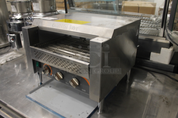 BRAND NEW SCRATCH AND DENT! AvaToast TT-450-240 Commercial Stainless Steel Countertop Conveyor Toaster On Galvanized Legs. 240V.  - Image 3 of 5
